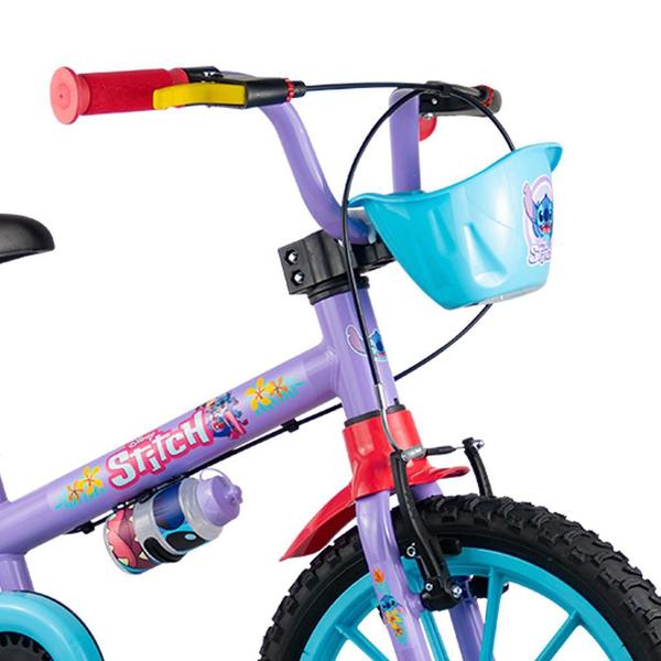 Imagem de Bicicleta Infantil Aro 16 Com Rodinhas Stitch - Nathor