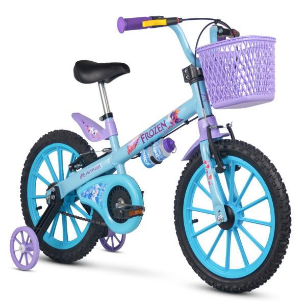 Imagem de Bicicleta Infantil Aro 16 Frozen Feminina 5 A 8 Anos Nathor