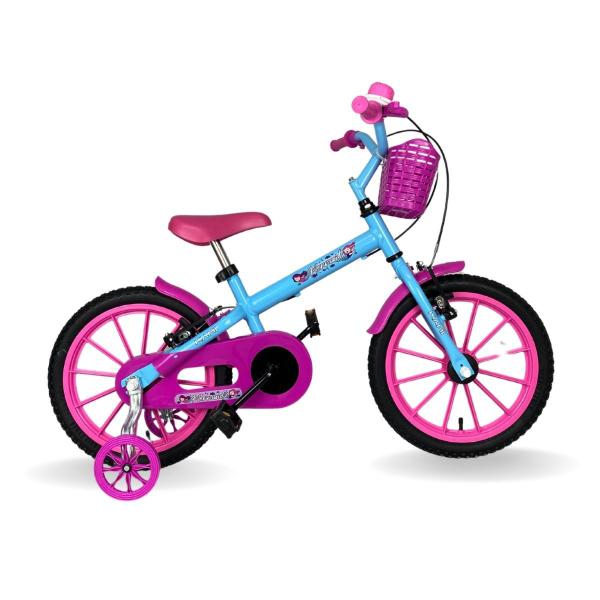 Imagem de Bicicleta Infantil Aro 16 Kami Sereia C/ Rodinhas 4 a 6 Anos