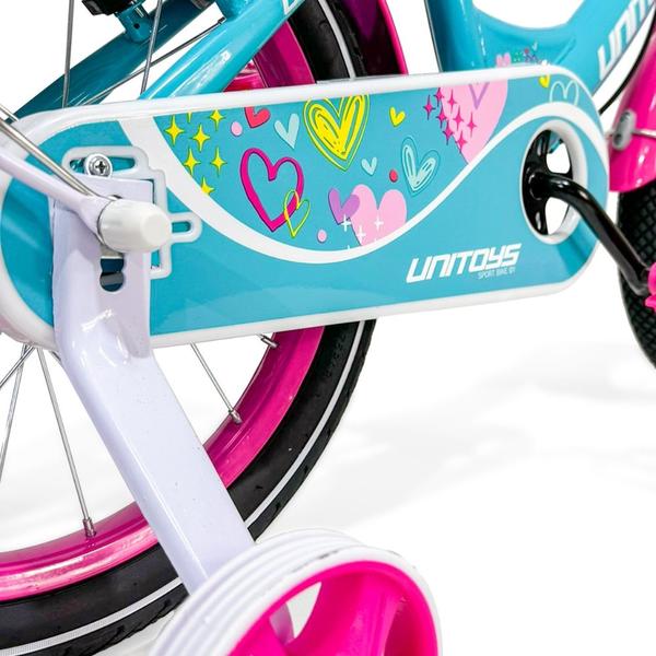 Imagem de Bicicleta infantil Aro 16 Love Tiffany Cesto e Rodinhas 