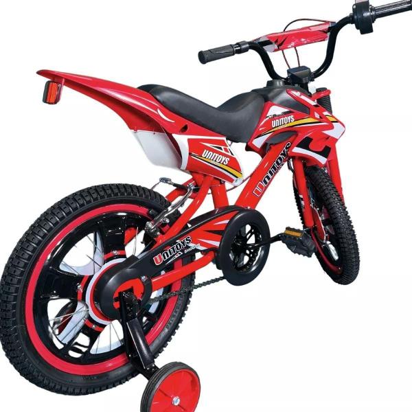 Imagem de Bicicleta Infantil Aro 16 Moto Bike Com Rodinha Para Menino Cor Vermelha