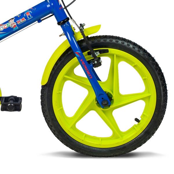 Imagem de Bicicleta Infantil Aro 16 Rock Azul com Rodinhas de Treinamento Verden