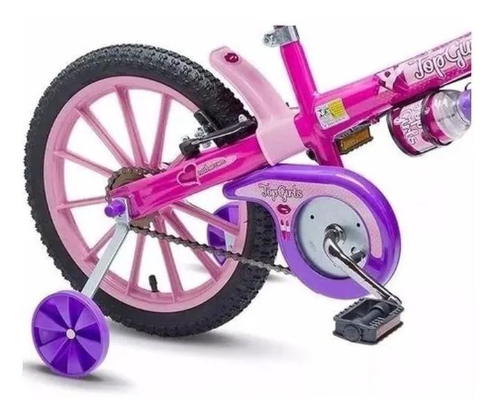 Imagem de Bicicleta Infantil Aro 16 Top Girls Rosa Com Rodinhas Nathor