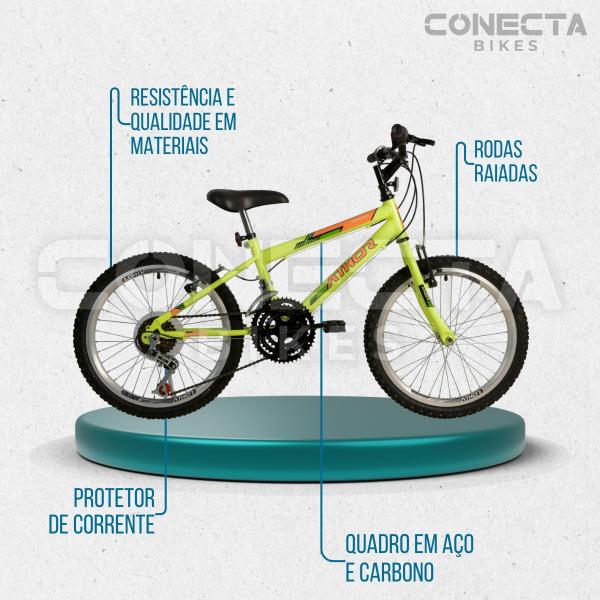 Imagem de Bicicleta Infantil Aro 20 Athor Evolution Masculina 18v Neon