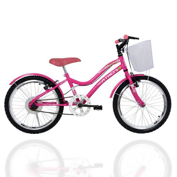 Imagem de Bicicleta Infantil Aro 20 Athor Mist Feminina C/Cesta Rosa