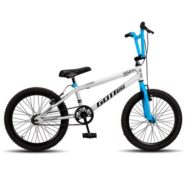 Imagem de Bicicleta Infantil Aro 20 Bmx Freio V-Brake Branco e Azul Gottbike