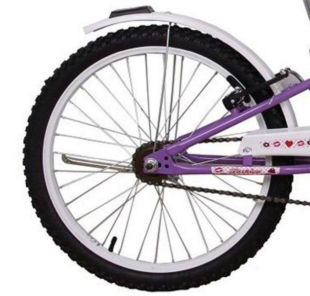 Imagem de Bicicleta Infantil Aro 20 Feminina Fashion Lilas com Paralama e Cesta