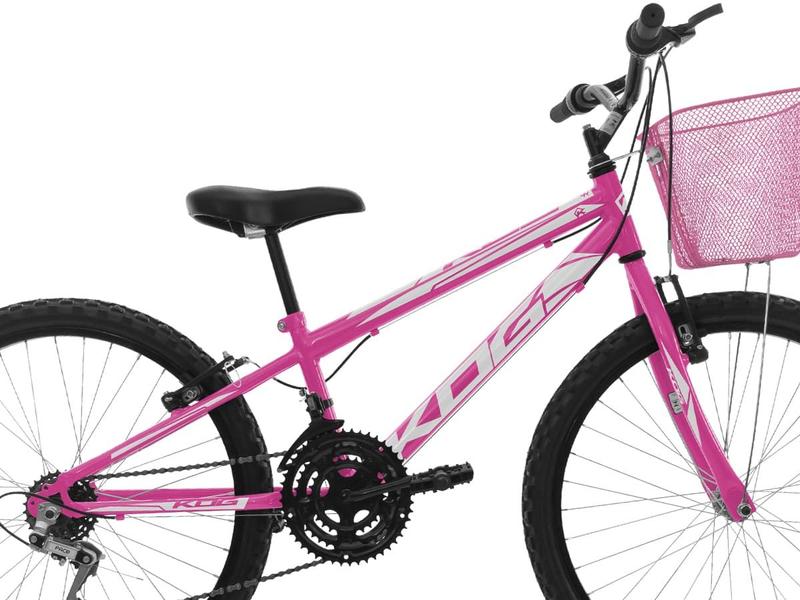 Imagem de Bicicleta Infantil Aro 24 KOG Feminina 18 Marcha Shimano e Cestinha