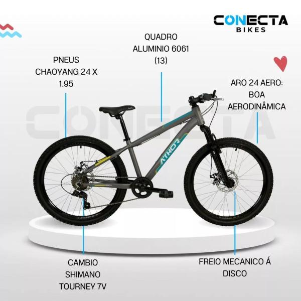 Imagem de Bicicleta Infantil Aro 24 Mtb Athor Brave Shimano Alumínio