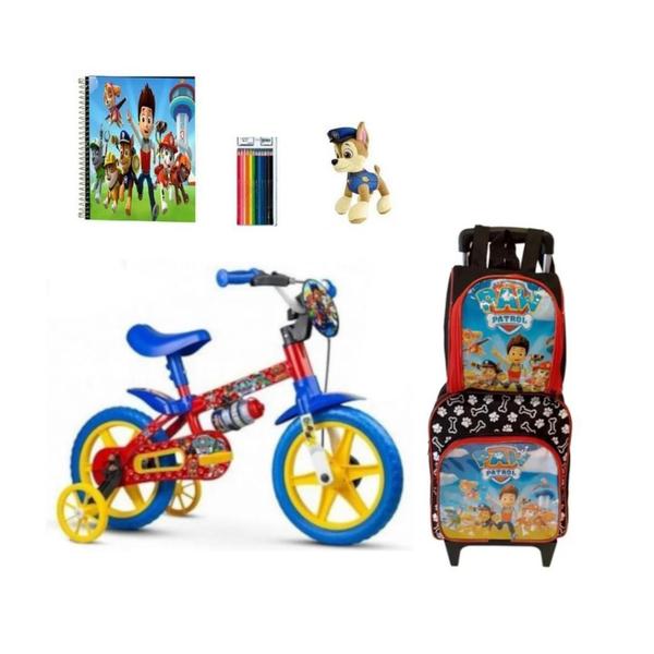 Imagem de Bicicleta Infantil Aro12 Patrulha Canina Treinamento 6 Itens