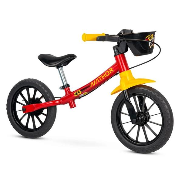 Imagem de Bicicleta Infantil Balance Bike Fast Vermelha Com Cesta Aro 12  Nathor