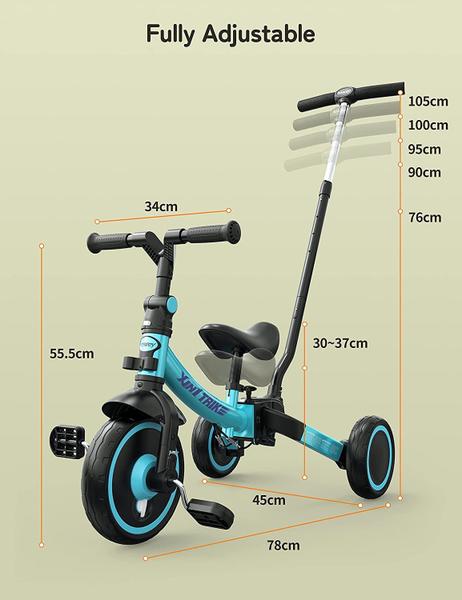 Imagem de Bicicleta infantil besrey 7 em 1 com alça de direção parental