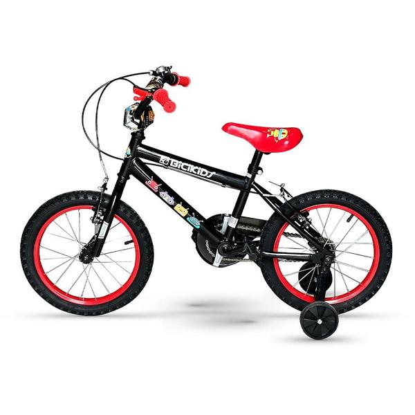 Imagem de Bicicleta Infantil Bicikids Aro 16 com Rodinhas - Preto