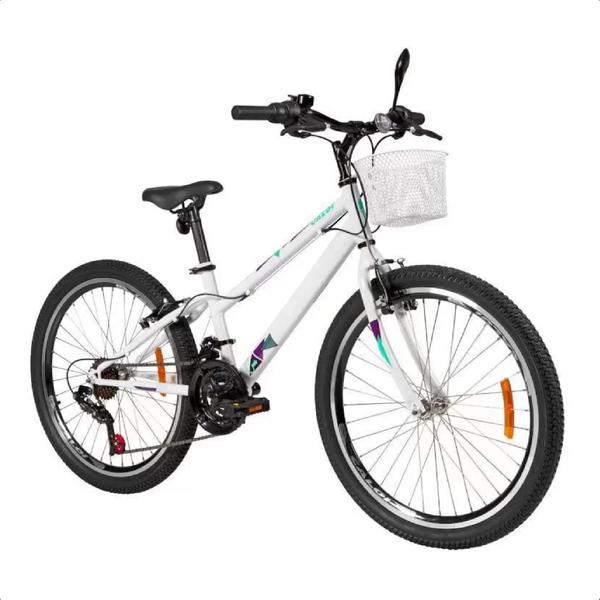 Imagem de Bicicleta Infantil Caloi Aro 24 Ceci 21 Marchas T13R24V21 A21 Freio V-Brake Até 56Kg Branco - 004296.19006