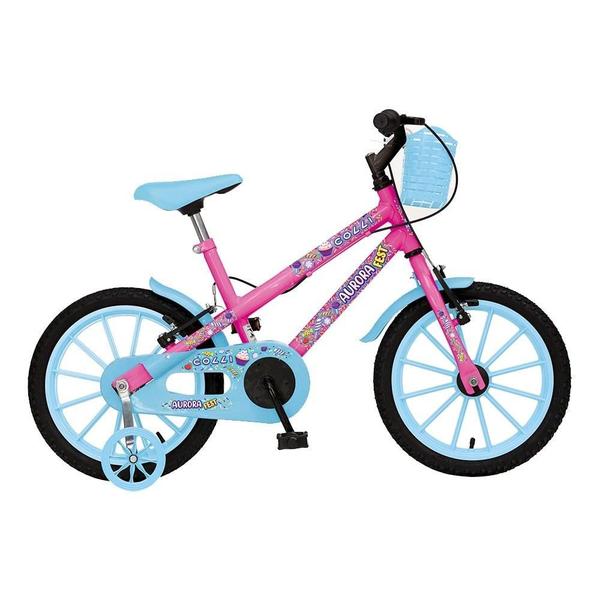 Imagem de Bicicleta Infantil Colli Aurora Fest Aro 16, Tamanho quadro 12,Freios VBrake,Rosa/Azul