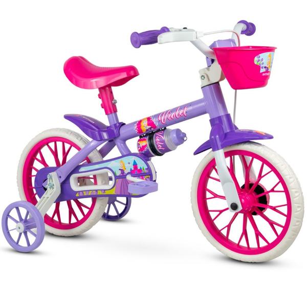 Imagem de Bicicleta Infantil com Rodinha aro 12 Menina Violet Nathor