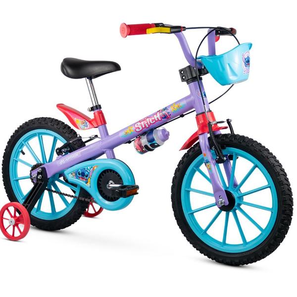 Imagem de Bicicleta Infantil com Rodinha aro 16 Stitch Menina Nathor