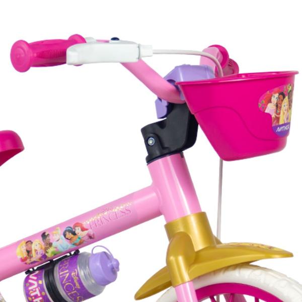 Imagem de Bicicleta Infantil com Rodinha e Capacete aro 12 Menina Princesas da Disney