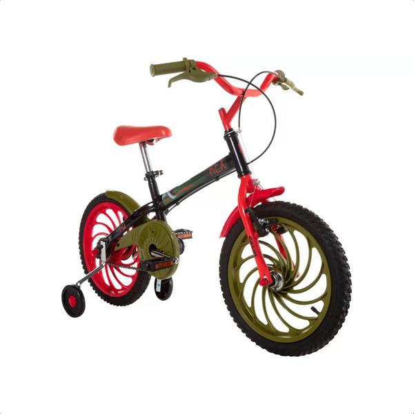 Imagem de Bicicleta Infantil com Rodinhas Power Rex Aro 16 Até 25Kg Selim Macio e Confortável T10R16V1 Caloi - 004810.19000