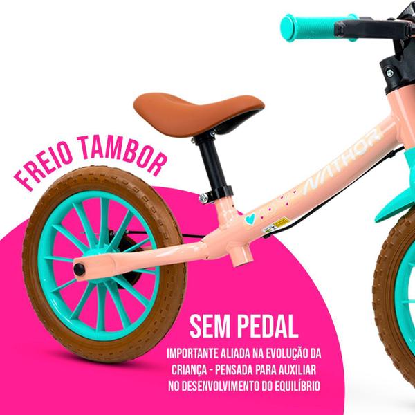 Imagem de Bicicleta Infantil de Equilíbrio Aro 12 C/ Cesto Iniciantes Crianças Caminhar Andar Brinquedo Passear Sem Pedal Menino Menina