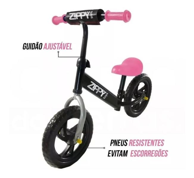 Imagem de Bicicleta Infantil De Equilíbrio Aro 12 Rosa Zippy Toys