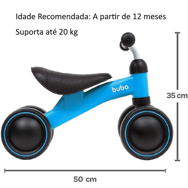 Imagem de Bicicleta Infantil de Equilíbrio para Bebês +12m Azul Buba