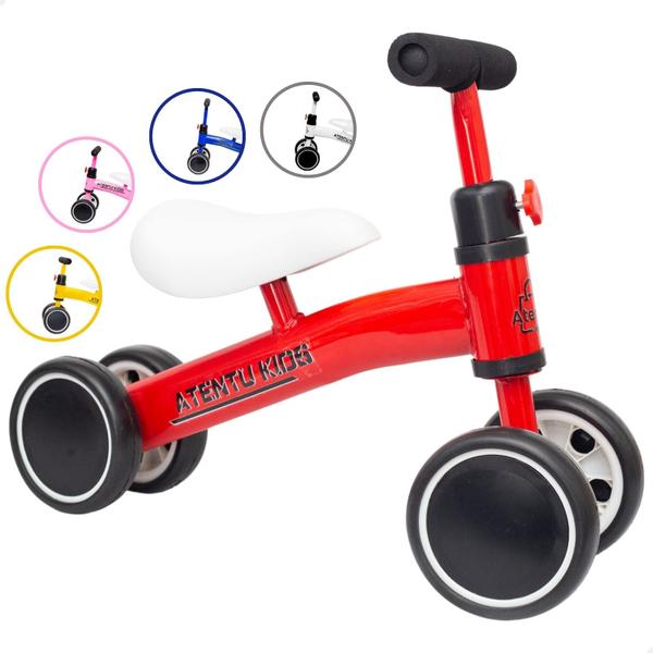 Bicicleta Infantil De Equilíbrio Sem Pedal 4 Rodas - ATENTU Bicicleta Infantil De Equilíbrio Sem Pedal 4 Rodas - ATENTU