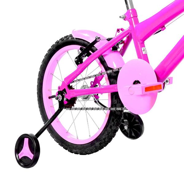 Imagem de Bicicleta Infantil Feminina Aro 16 Alumínio Colorido + Kit Passeio