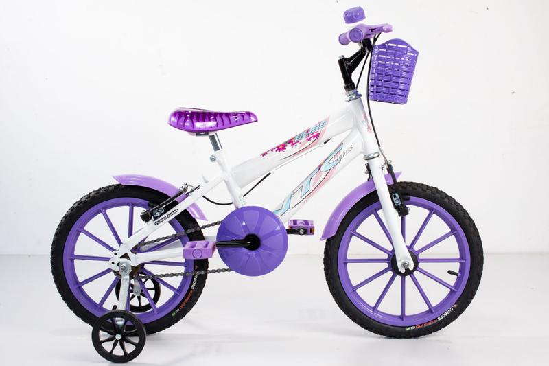 Imagem de bicicleta infantil feminina aro 16 com acessórios