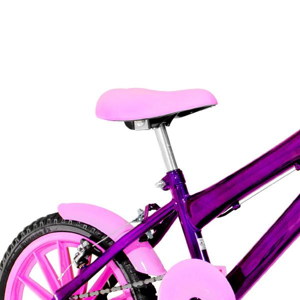 Imagem de Bicicleta Infantil Feminina Aro 16 Nylon + Kit Passeio +  Cestinha