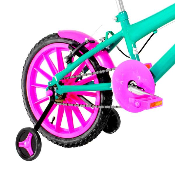 Imagem de Bicicleta Infantil Feminina Aro 16 Nylon + Kit Passeio e Cadeirinha