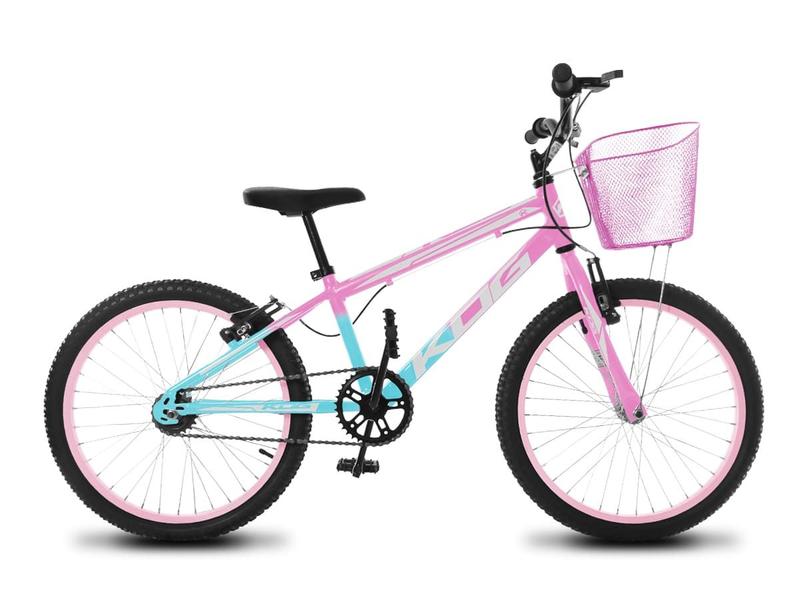 Imagem de Bicicleta Infantil Feminina Aro 20 KOG Alumínio Com Cestinha