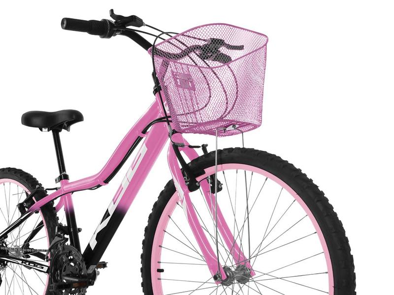 Imagem de Bicicleta Infantil Feminina Aro 24 KOG Alumínio 18V C Cestinha