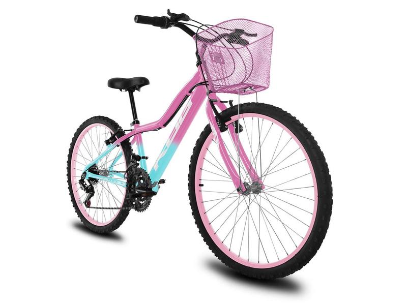 Imagem de Bicicleta Infantil Feminina Aro 24 KOG Alumínio 18V Cestinha