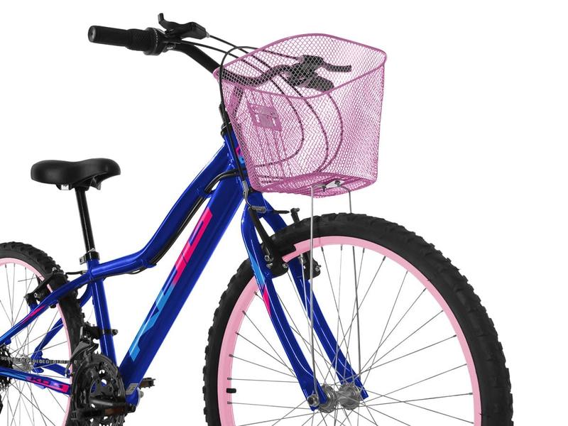 Imagem de Bicicleta Infantil Feminina Aro 24 KOG Alumínio 18V Cestinha