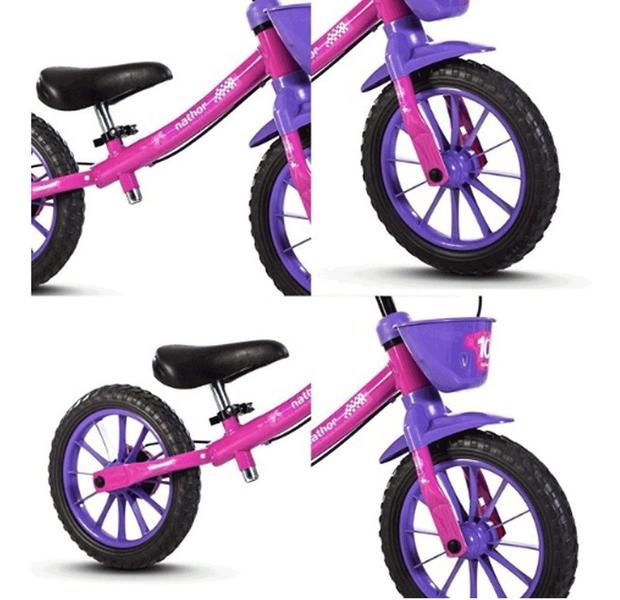 Imagem de Bicicleta Infantil Feminina Equilíbrio Sem Pedal Balance Bike Nathor