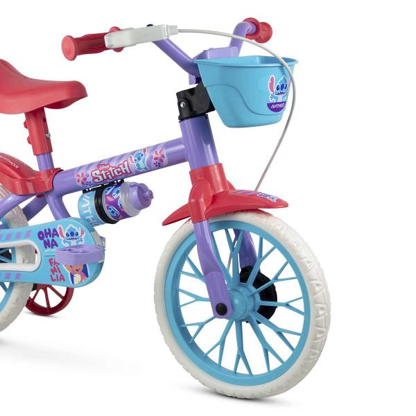 Imagem de Bicicleta Infantil Feminina Stitch 3 a 5 Anos Bike Aro 12 Nathor