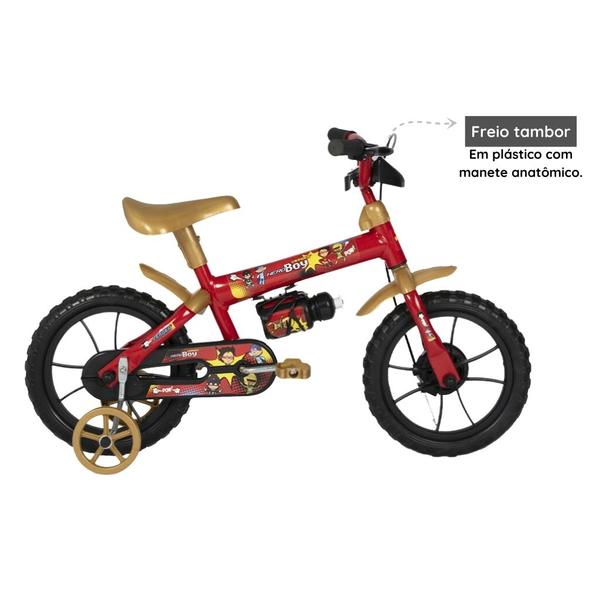 Imagem de Bicicleta Infantil Hero Boy Aro 12 VM e Dourado e Capacete