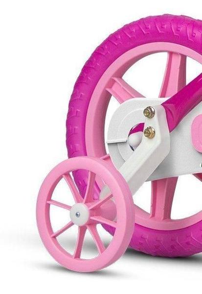 Imagem de Bicicleta Infantil Infantil Nathor Flower Aro 12 Freio Tambor Cor Rosa Com Rodas De Treinamento