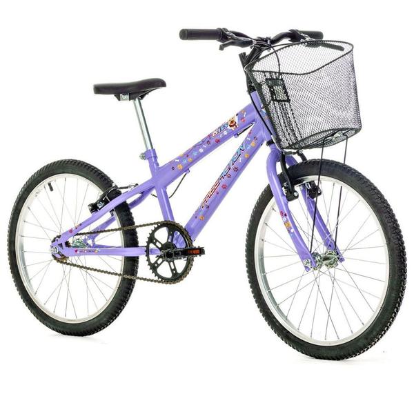 Bicicleta Infantil Kiss Com Cesta Aro 20 Free Action Imagem de Bicicleta Infantil Kiss Com Cesta Aro 20 Free Action