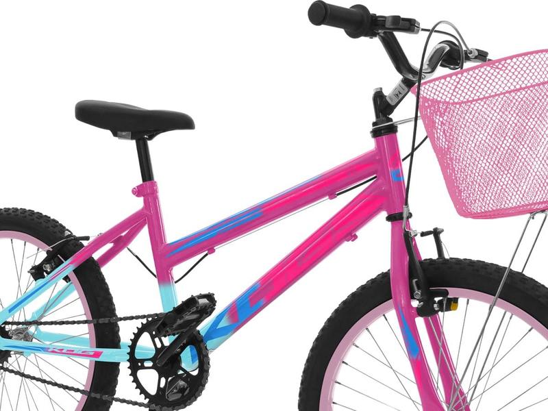 Imagem de Bicicleta Infantil KOG Feminina Aro 20 Colorida com Cestinha