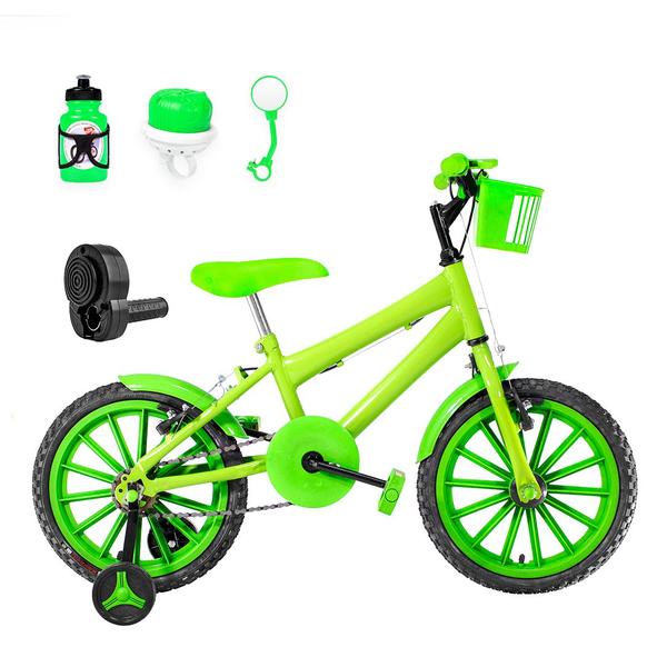 Imagem de Bicicleta Infantil Masculina Aro 16 Nylon + Kit Passeio e Acelerador