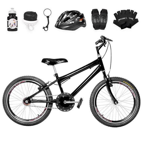 Imagem de Bicicleta Infantil Masculina Aro 20 Aero + Kit Proteção