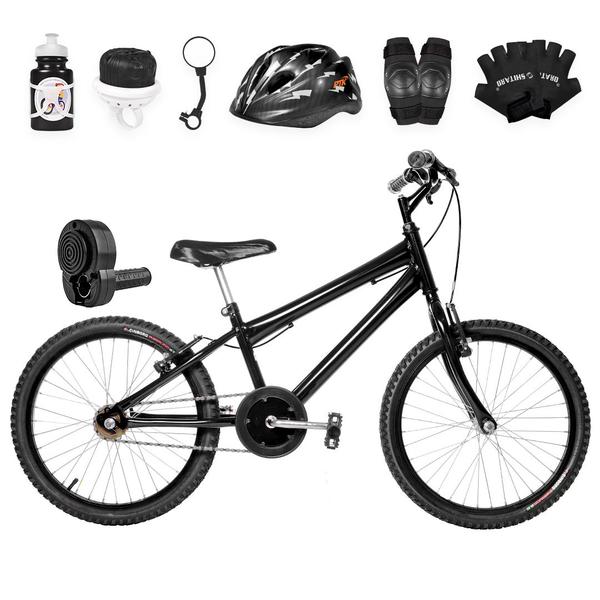 Imagem de Bicicleta Infantil Masculina Aro 20 Alumínio Colorido + Kit Premium