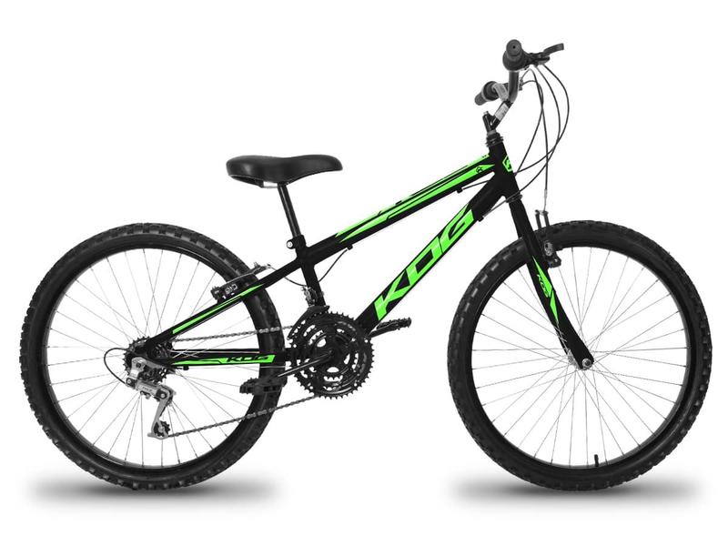 Imagem de Bicicleta Infantil Masculina Aro 24 KOG Alumínio 18 Velcidades Freio V-Brake