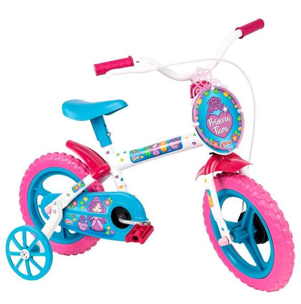 Imagem de Bicicleta Infantil Menina Aro 12 com Rodinhas Princesa Tiara - Styll Kids