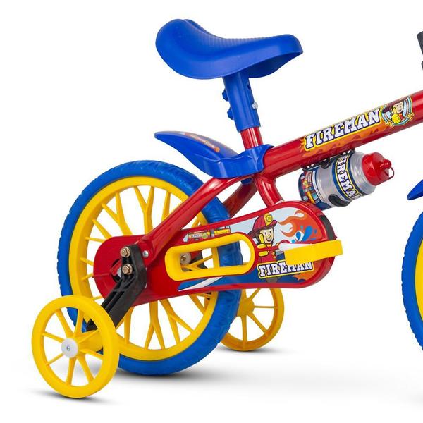 Imagem de Bicicleta Infantil Menino Aro 12 Com Rodinhas Fireman Nathor