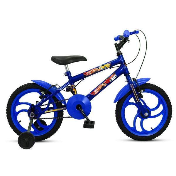 Imagem de Bicicleta Infantil Menino Aro 16 Com Roda Treinamento AZUL Mcg