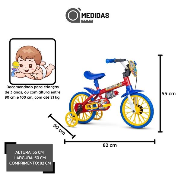 Imagem de Bicicleta Infantil Menino Nathor Aro 12 Bombeiros Com Rodinhas