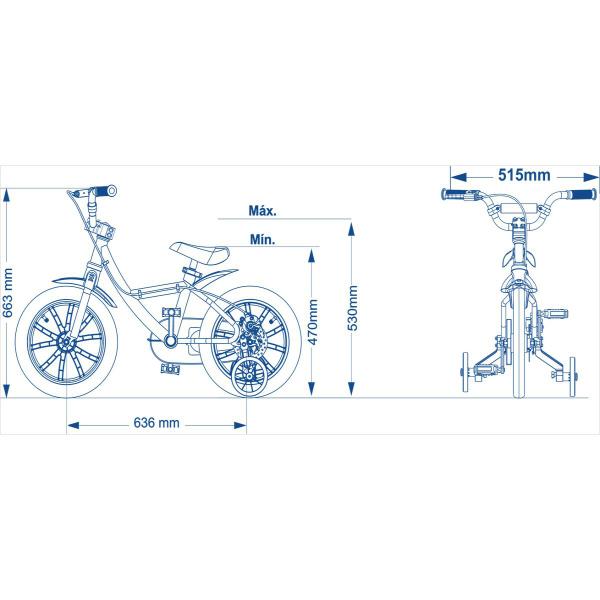 Imagem de Bicicleta Infantil Nathor Aro 14 Cecizinha Caloi C/ Rodinhas